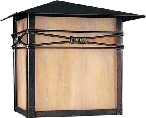 10" 1-Light Outdoor Wall Lantern in Burnished with Iridescent Glass