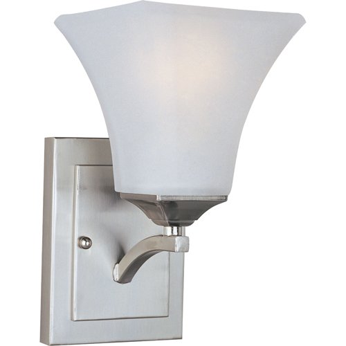 5 1/2" Energy Star 1-Light Wall Sconce in Satin Nickel with Frosted Glass