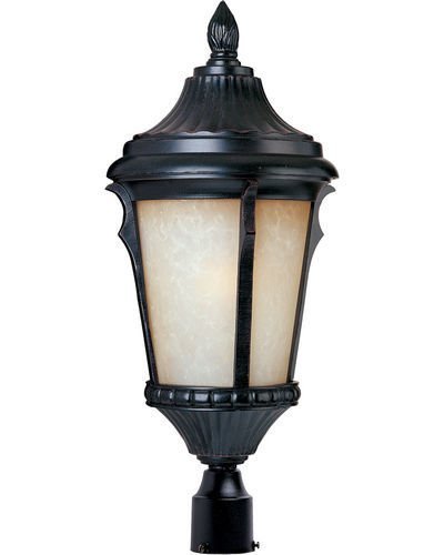 9" Energy Star 1-Light Outdoor Pole/Post Lantern in Espresso with Latte Glass