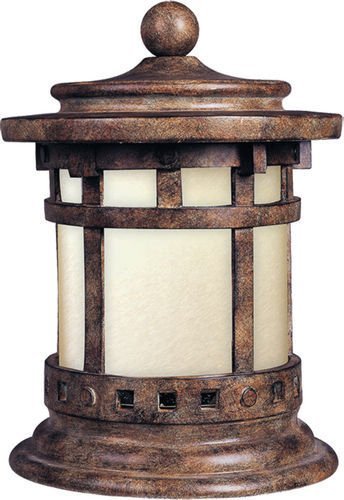 10 1/2" Energy Star 1-Light Outdoor Deck Lantern in Sienna with Mocha Glass