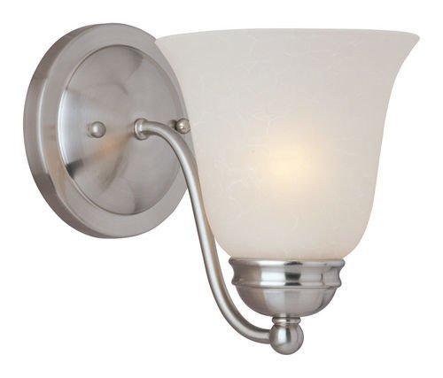 6" Energy Star 1-Light Wall Sconce in Satin Nickel with Ice Glass