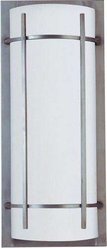 9" 2-Light Outdoor Wall Lantern in Brushed Metal with White Glass