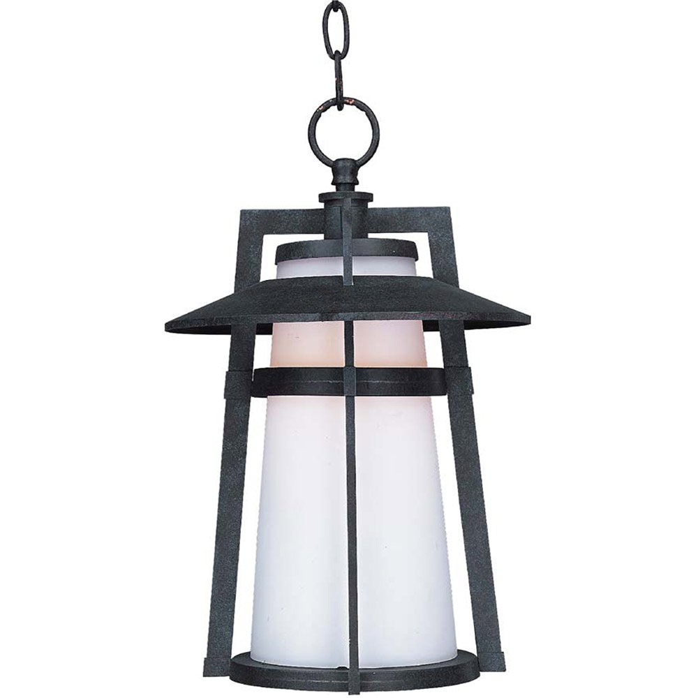 Energy Efficient Outdoor Hanging Lantern in Adobe with Satin White Glass
