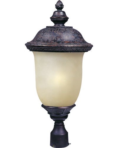 12 1/2" Energy Star 1-LT Outdoor Pole/Post Lantern in Oriental Bronze with Mocha Glass