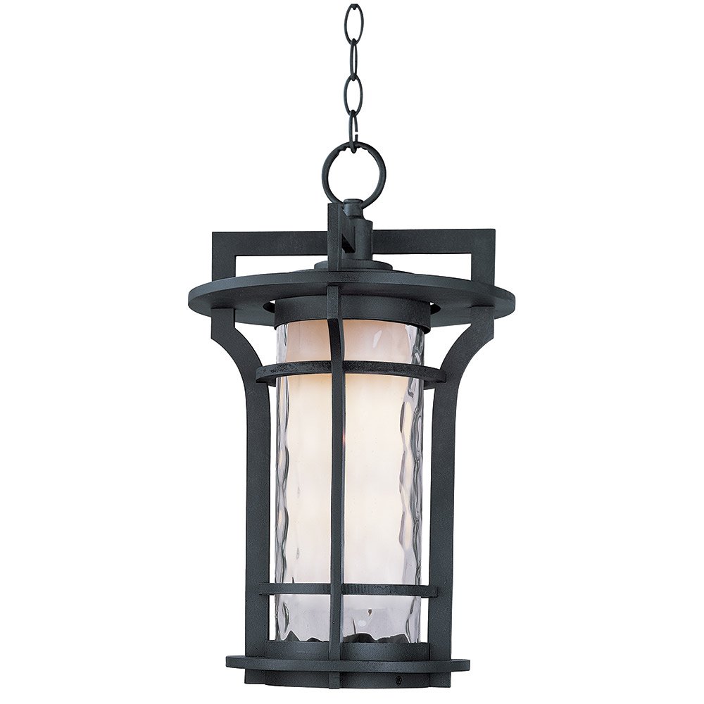 Energy Efficient Outdoor Hanging Lantern in Black Oxide with Water Glass Glass