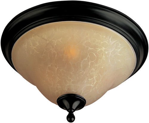 16" Energy Star 3-Light Flush Mount in Oil Rubbed Bronze with Wilshire Glass