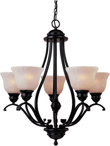 26" Energy Star 5-Light Chandelier in Oil Rubbed Bronze with Wilshire Glass