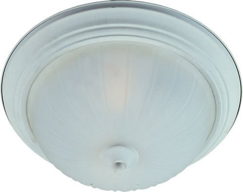 13 1/2" 2-Light in Textured White with Frosted Glass