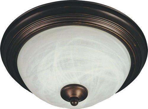13 1/2" 2-Light in Oil Rubbed Bronze with Marble Glass