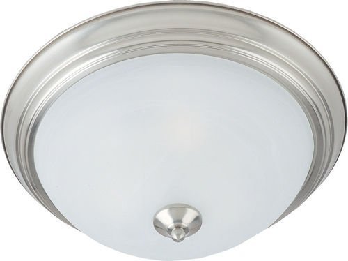 13 1/2" 2-Light in Satin Nickel with Marble Glass