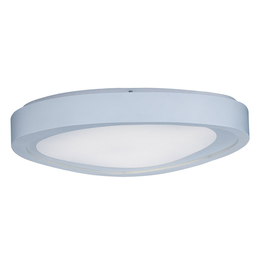 LED Flush Mount in White with White Glass