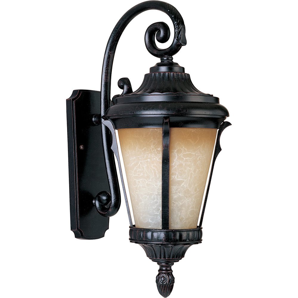 Energy Efficient Outdoor Wall Lantern in Espresso with Latte Glass
