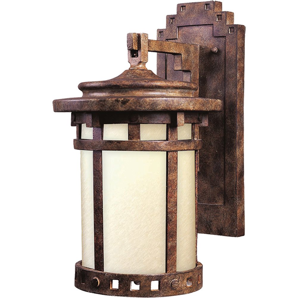 Energy Efficient Outdoor Wall Lantern in Sienna with Mocha Glass