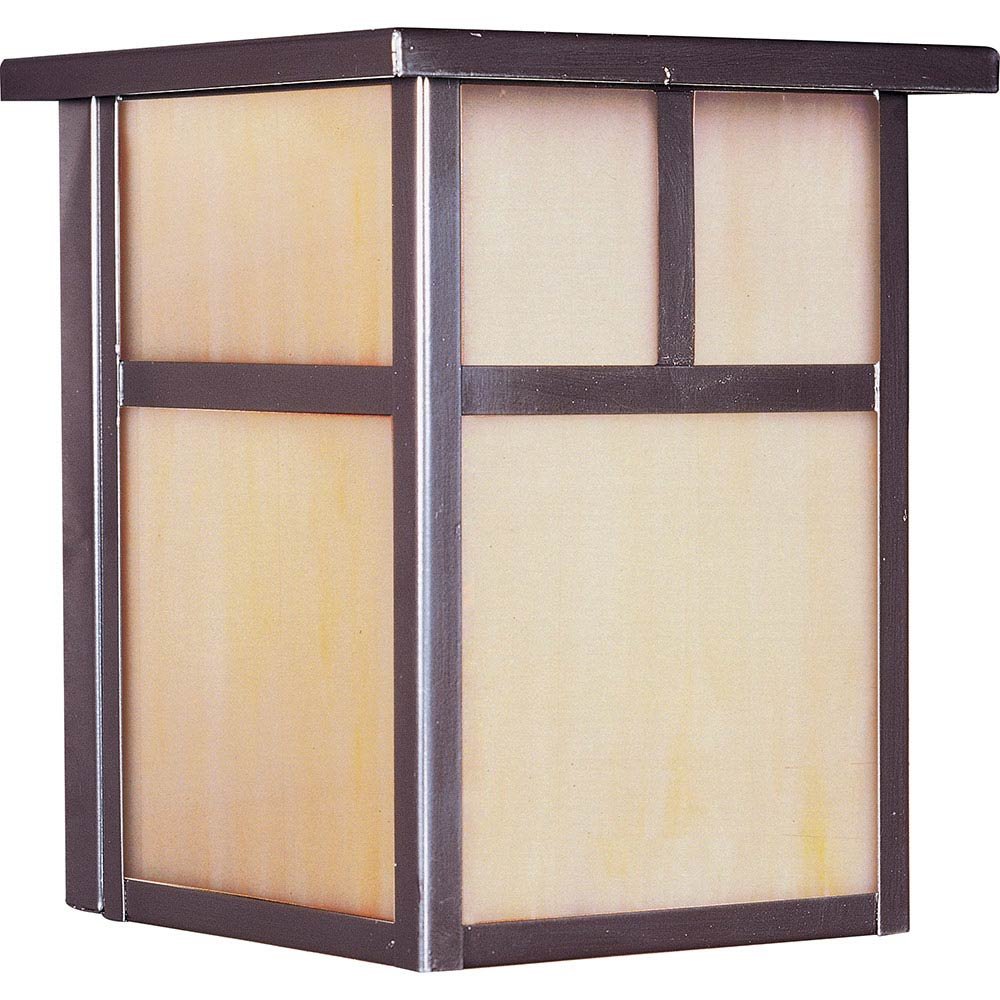 Energy Efficient Outdoor Wall Lantern in Burnished with Honey Glass