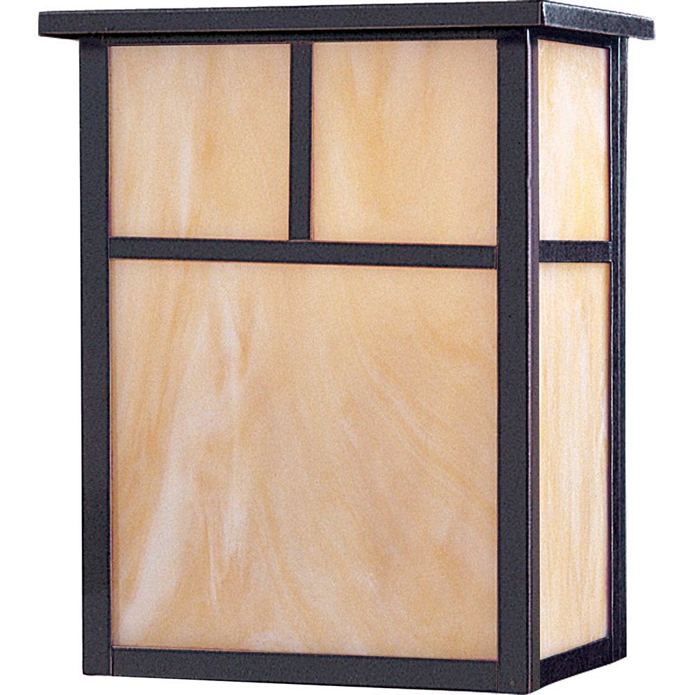 Energy Efficient Double Outdoor Wall Lantern in Burnished with Honey Glass