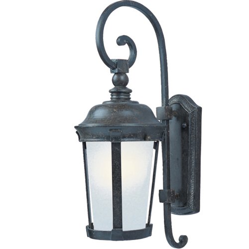 8" Energy Star 1-Light Outdoor Wall Lantern in Bronze with Frosted Seedy Glass