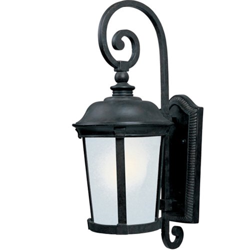 10" Energy Star 1-Light Outdoor Wall Lantern in Bronze with Frosted Seedy Glass
