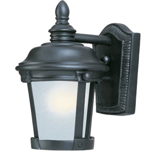 6 1/2" Energy Star 1-Light Outdoor Wall Lantern in Bronze with Frosted Seedy Glass