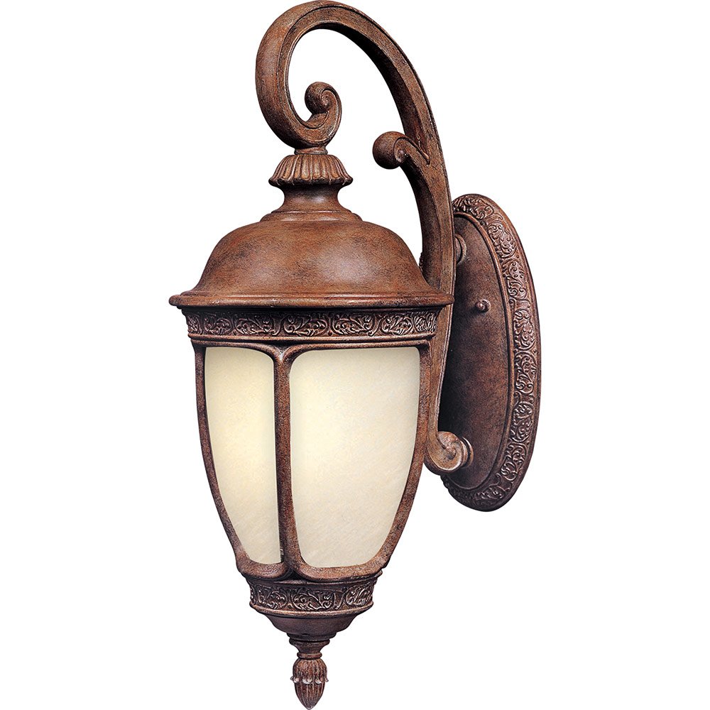 Energy Efficient Outdoor Wall Lantern in Sienna with Snow Flake Glass