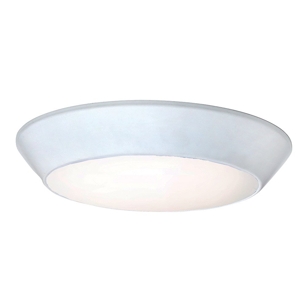 LED Flush Mount in White with White Glass