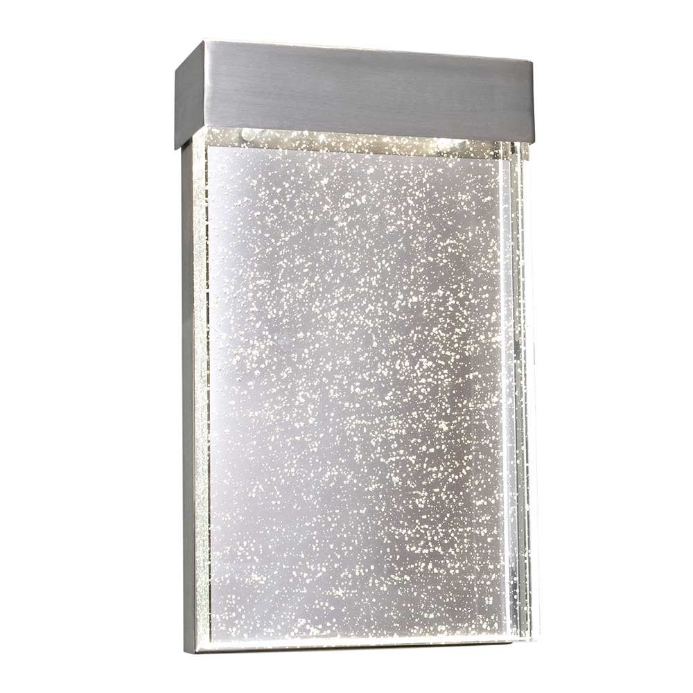 LED Outdoor Wall Sconce in Stainless Steel with Bubble Glass Glass