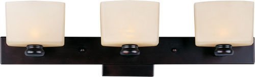 22 1/2" 3-Light Bath Vanity in Oil Rubbed Bronze with Dusty White Glass