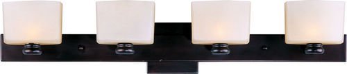 30 3/4" 4-Light Bath Vanity in Oil Rubbed Bronze with Dusty White Glass