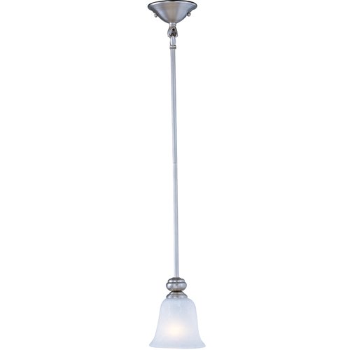 6" 1-Light Mini-Pendant in Satin Silver with Ice Glass