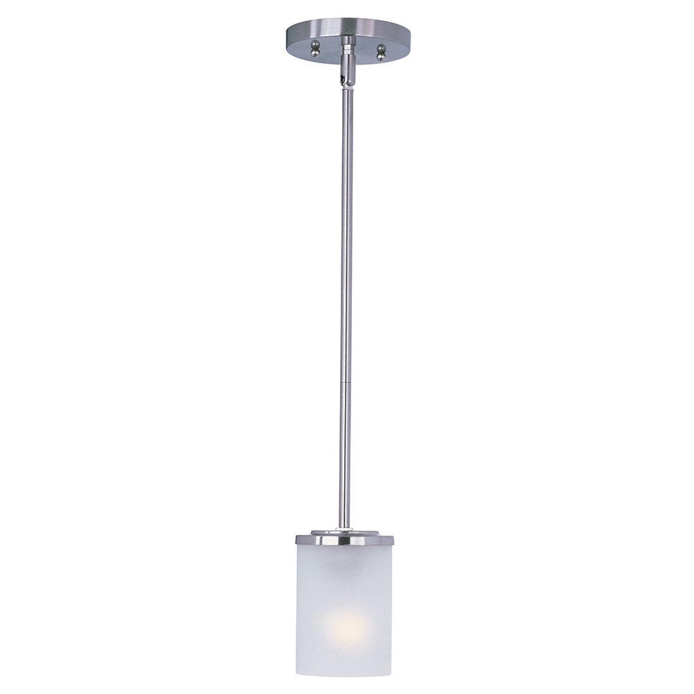Mini Pendant in Satin Nickel with Frosted Glass