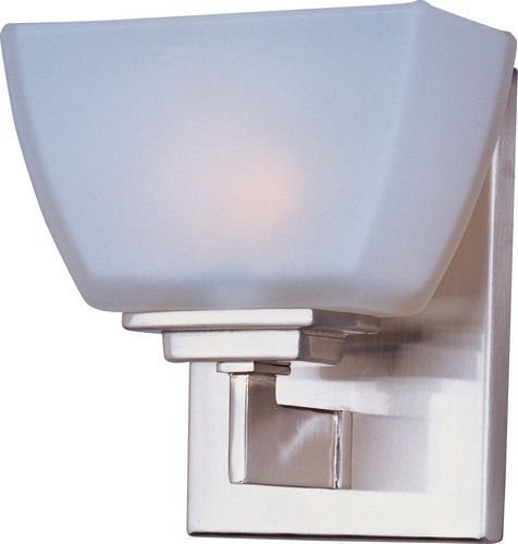 6 1/2" 1-Light Wall Sconce in Satin Nickel in Satin White Glass