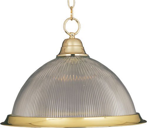 16 1/2" 1-Light Pendant in Polished Brass with Clear Glass