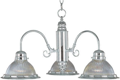 22" 3-Light Chandelier in Satin Nickel with Clear Glass