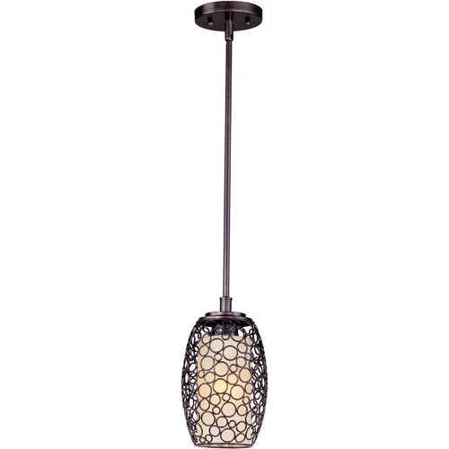 7" 1-Light Mini Pendant in Umber Bronze with Dusty White Glass