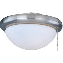 1-Light Ceiling Fan Light Kit with Wattage Limiter in Satin Nickel