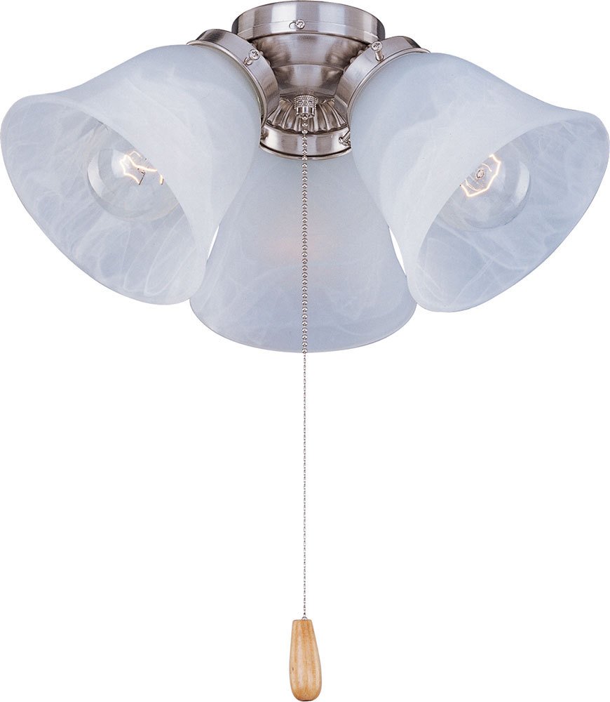 3-Light Ceiling Fan Light Kit with Wattage Limiter in Satin Nickel