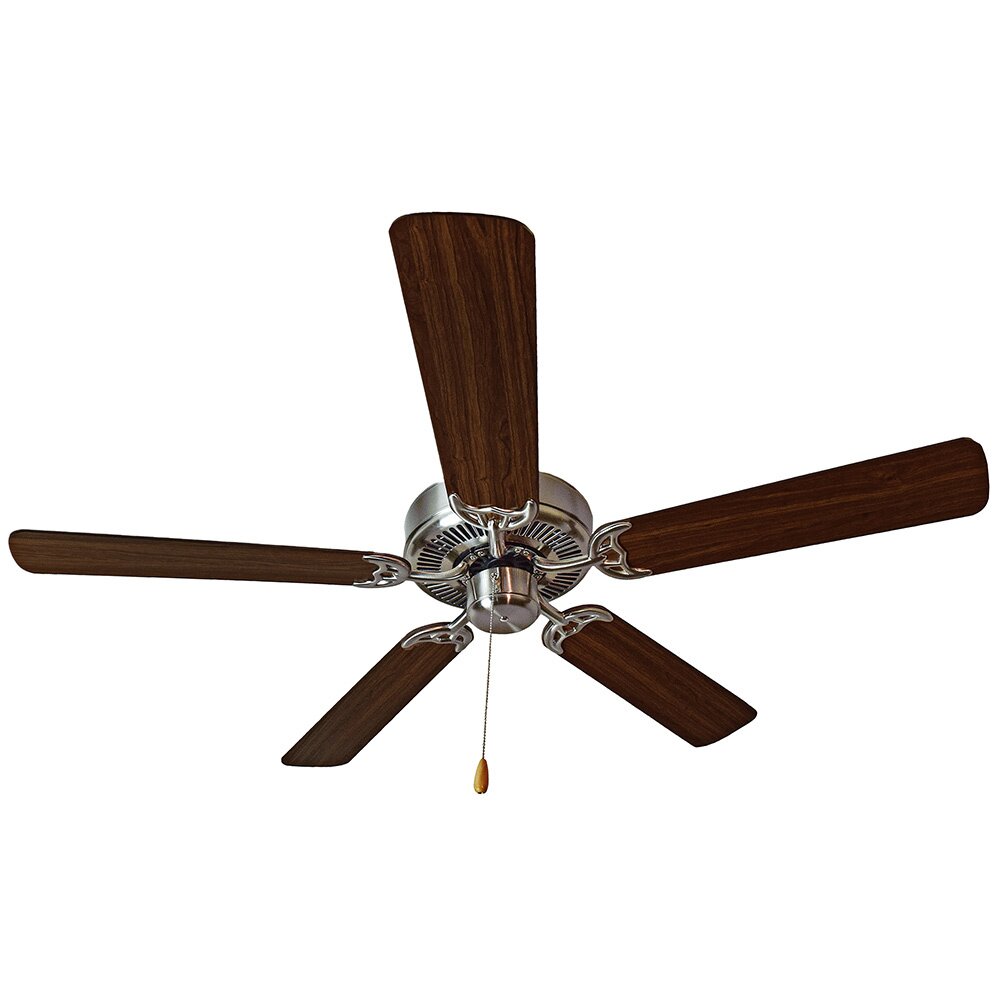 52" Ceiling Fan in Satin Nickel with Walnut/Pecan Blades