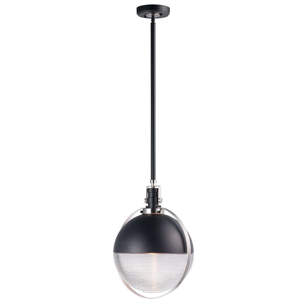 1-Light LED Pendant in Satin Nickel And Black