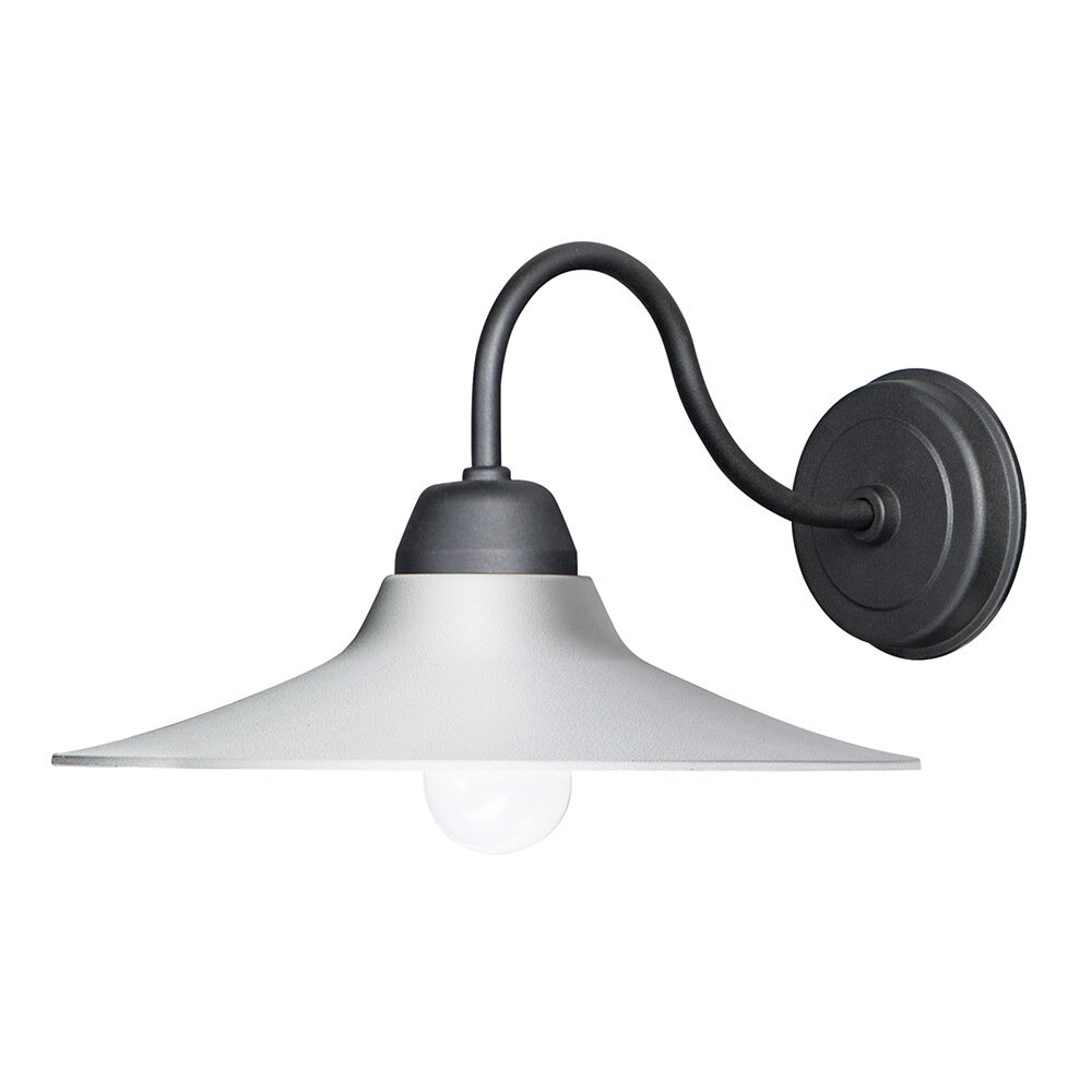 1-Light Outdoor Wall Sconce in White & Black