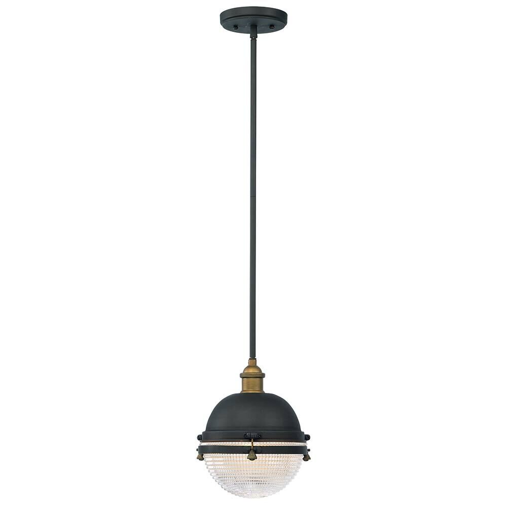 1-Light Outdoor Pendant in Oil Rubbed Bronze And Antique Brass