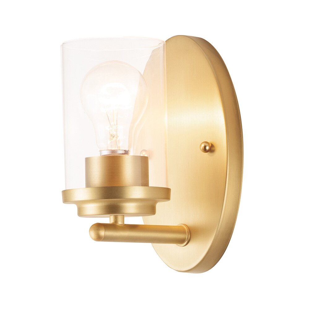 1-Light Wall Sconce in Satin Brass