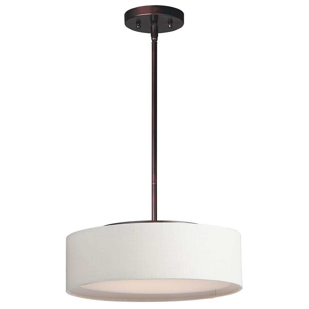 16" Wide LED Pendant in Oil Rubbed Bronze and Oatmeal Linen