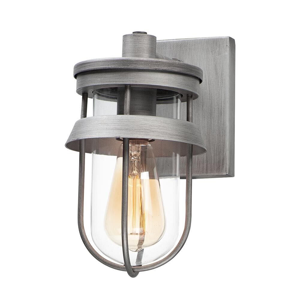 1-Light Outdoor Wall Sconce in Weathered Zinc