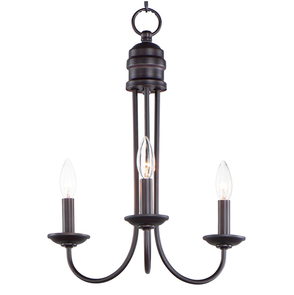 3-Light Candle Chandelier in Oil Rubbed Bronze