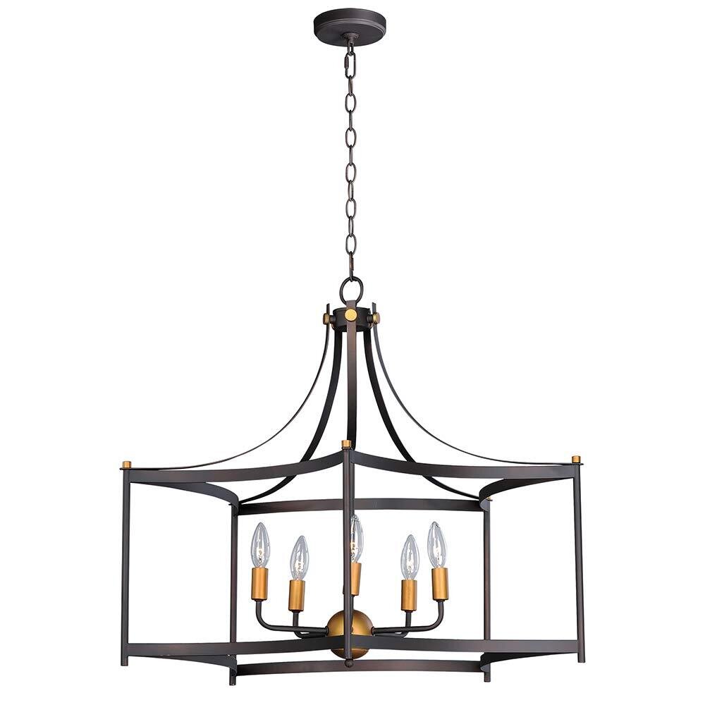 5-Light Pendant in Oil Rubbed Bronze And Antique Brass