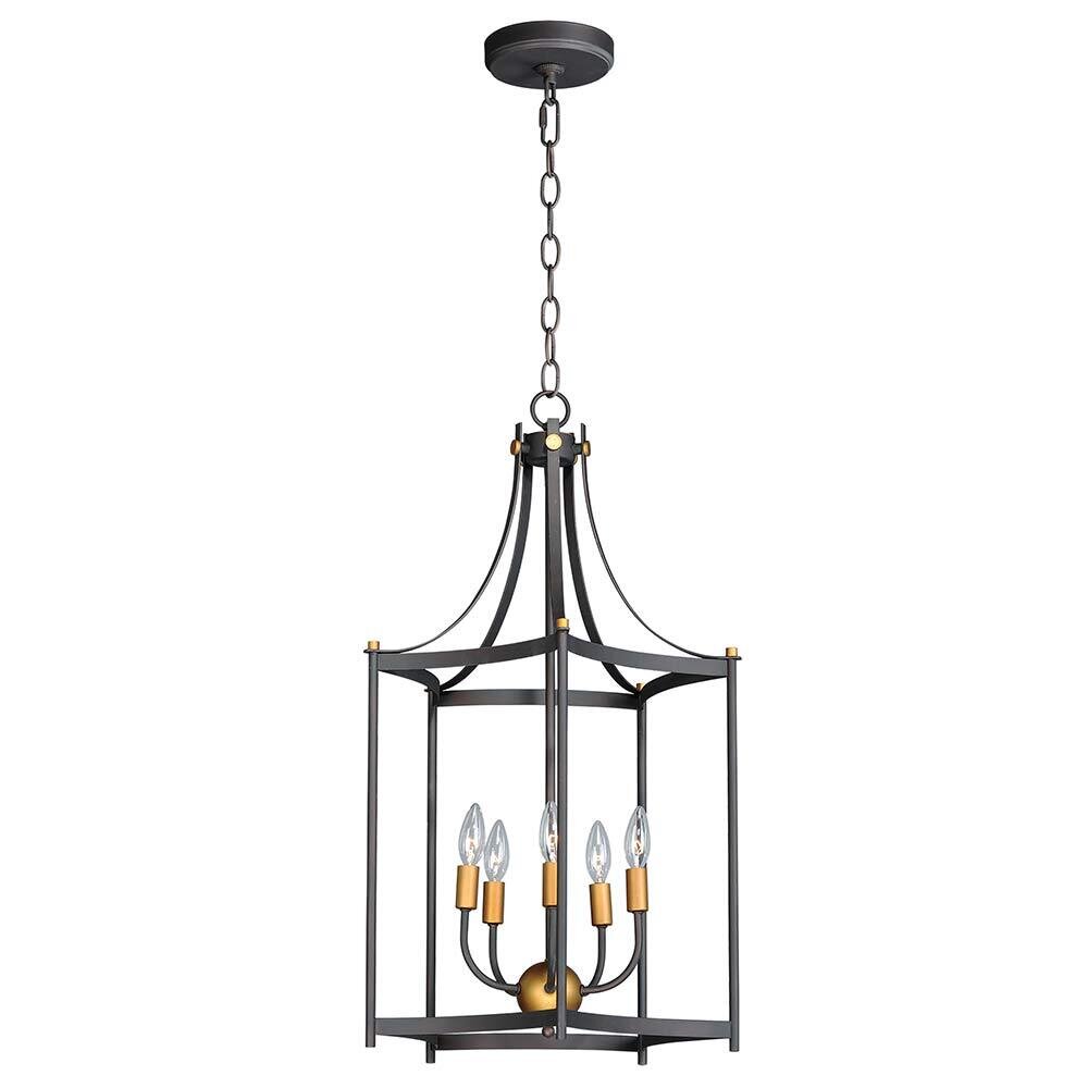 5-Light Pendant in Oil Rubbed Bronze And Antique Brass