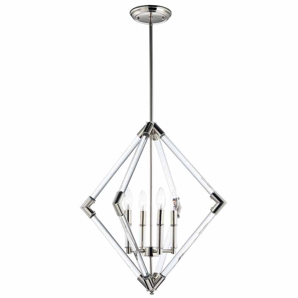 4-Light Pendant in Polished Nickel