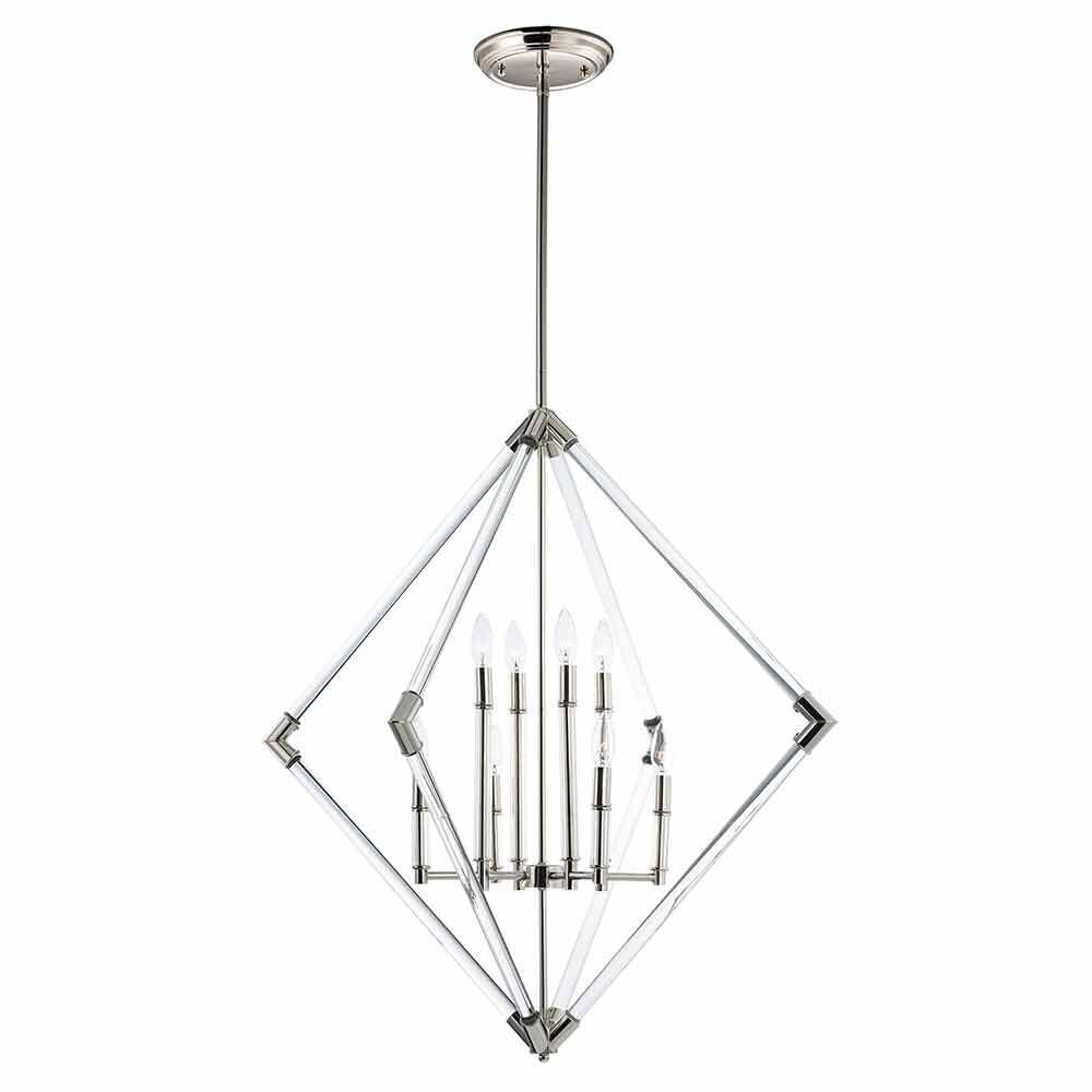 8-Light Pendant in Polished Nickel