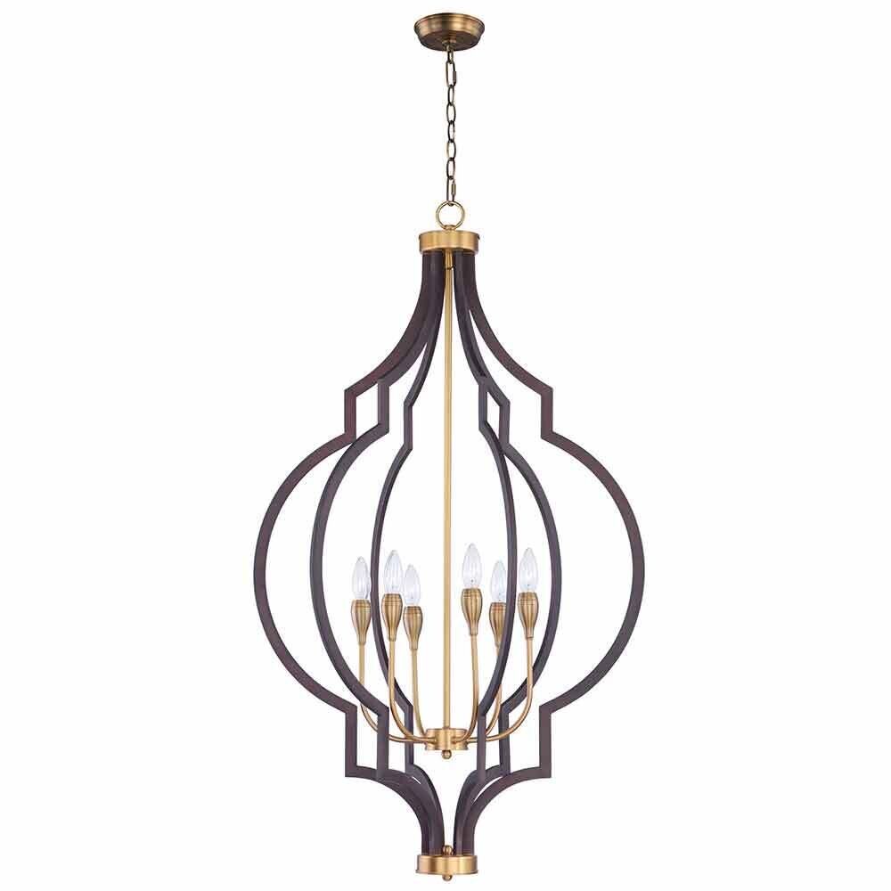 6-Light Chandelier in Oil Rubbed Bronze And Antique Brass