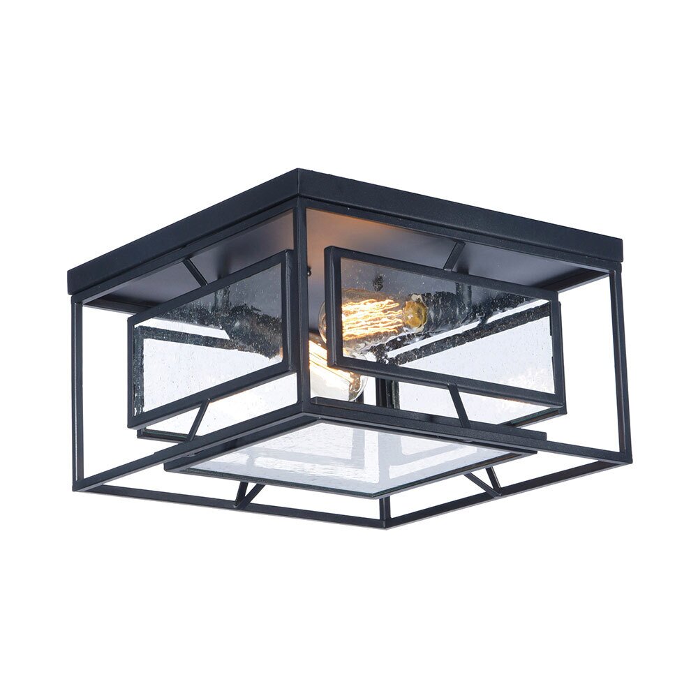 2-Light Ceiling Lamp with Bulbs in Black