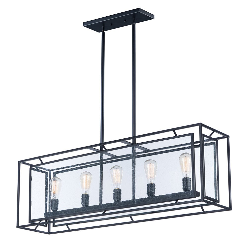5-Light Pendant with Bulbs in Black